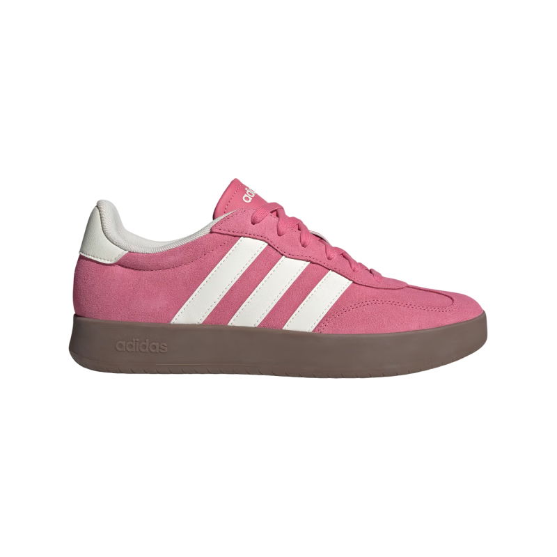 PLUS：adidas 阿迪达斯 BARREDA 德训鞋 粉色/汉玉白/树脂黄