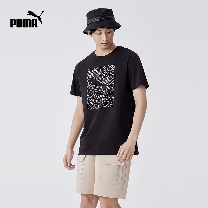 PLUS会员：PUMA 彪马 GRAPHICS CAT TEE 男子休闲印花短袖T恤 683446 64.75元包邮