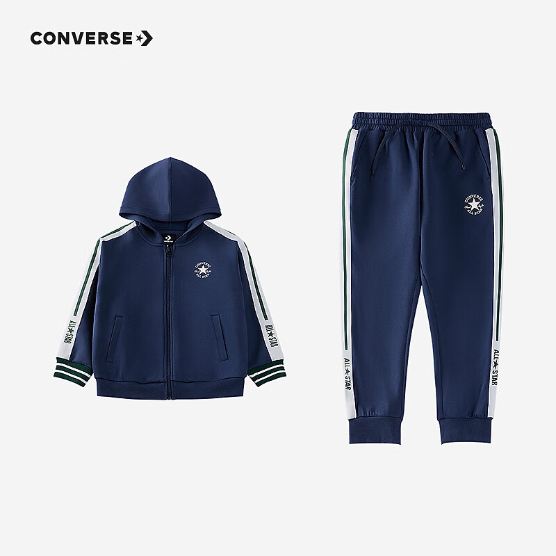 PLUS会员：CONVERSE 匡威 男童外套长裤套装 藏青蓝 137.51元包邮（需用券）