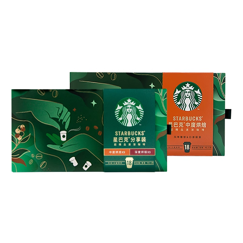 STARBUCKS 星巴克 速溶咖啡粉冻干咖啡随星杯36杯即溶咖啡 313元（需用券）