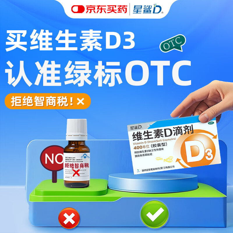 星鲨 维生素D滴剂 胶囊型 400U 30粒 1盒 15.01元 - 清风线报