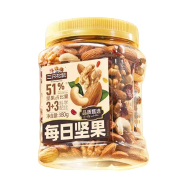 88VIP:三只松鼠 每日坚果380g 12.01元+淘金币1.99元（返卡3元，需领券）