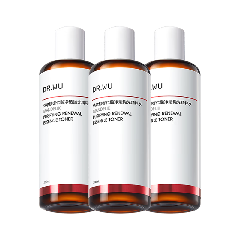 达尔肤 杏仁酸净透抛光精粹爽肤水 200ml*3（赠面膜25ml+吸油纸50片+湿敷棉80片