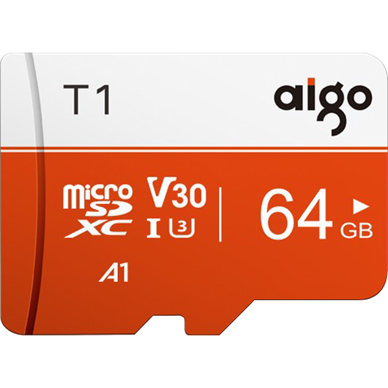 aigo 爱国者 T1 Micro-SD存储卡 64GB（UHS-I、V30、U3、A1） 13.85元 （需用券）