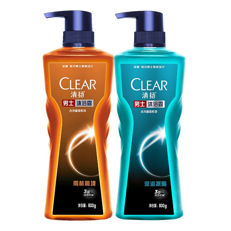 移动端、京东百亿补贴：CLEAR 清扬 男士古龙香氛沐浴露雨林600g+深海600g+沐