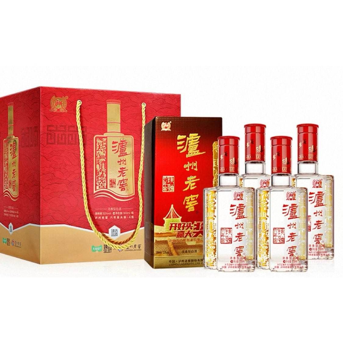 泸州老窖 六年窖头曲 52度 浓香型白酒 500ml*4瓶 249元（需用券）