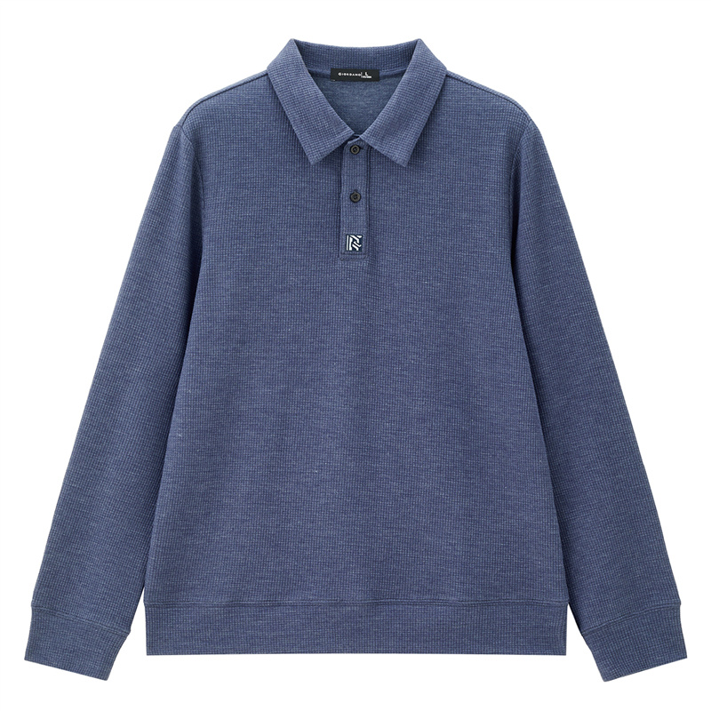 GIORDANO 佐丹奴 男装华夫长袖POLO衫 01014786 59.9元