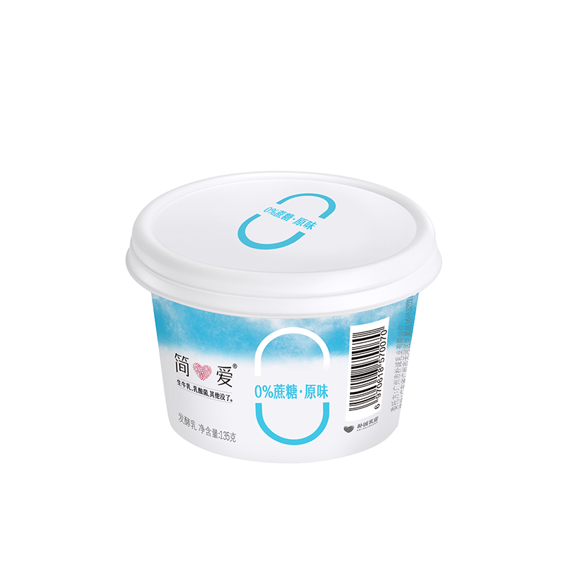 simplelove 简爱 0%蔗糖 酸奶 135g*4杯 5g天然乳蛋白 无蔗糖酸奶 健康轻食 14.51元