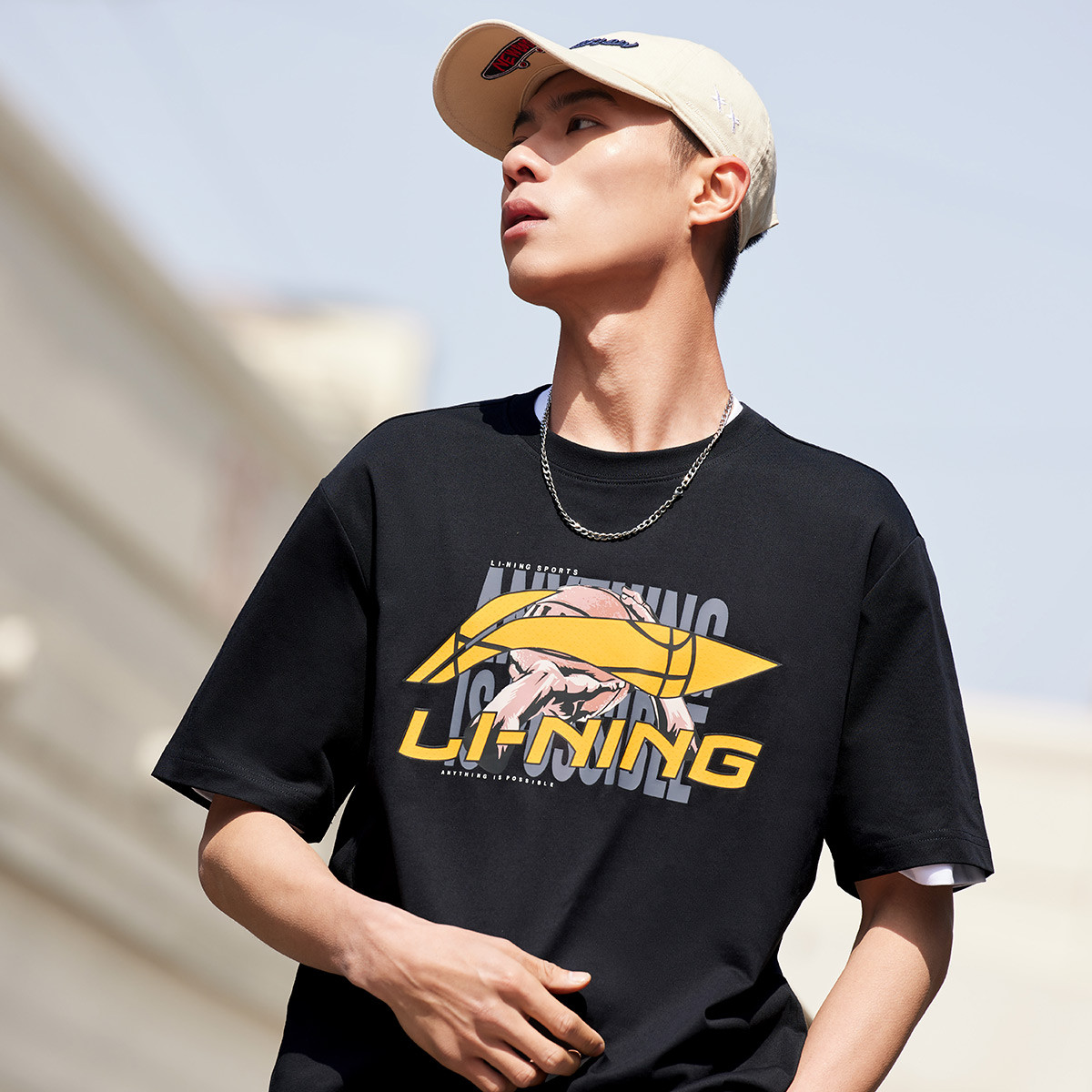 LI-NING 李宁 短袖男士夏季篮球印花上衣半袖圆领体恤运动T恤 ￥58