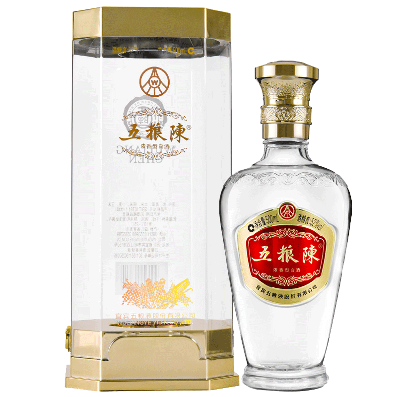 PLUS：五粮液股份有限公司出品 高度 浓香型白酒 52度 500mL 1瓶 五粮陈 69.55元