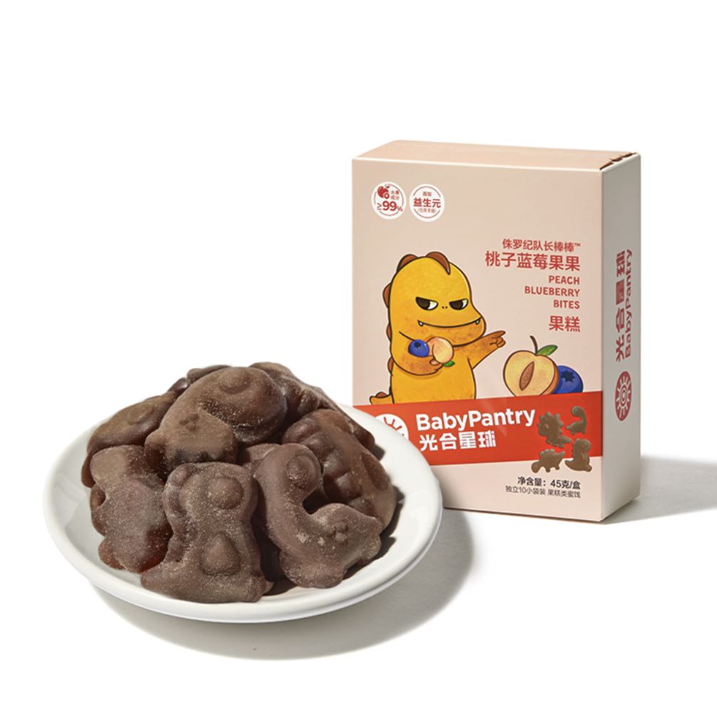 BabyPantry 光合星球 侏罗纪队长棒棒果糕 桃子蓝莓味 45g 8.26元（需买3件，需