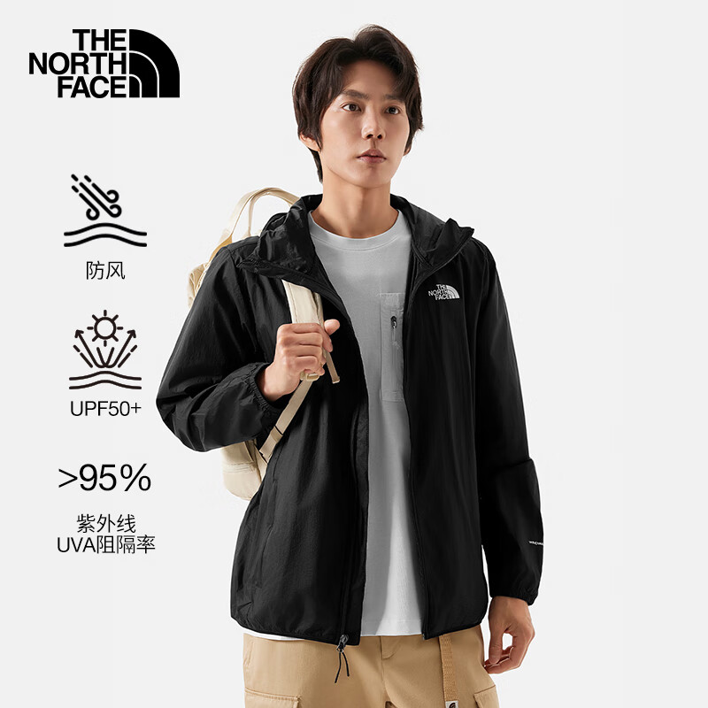 THE NORTH FACE 北面 男防晒衣户外防风夹克87V6 黑色/JK3 M ¥394.02
