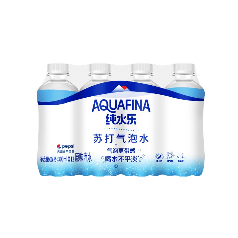 AQUAFINA 纯水乐 pepsi 百事 纯水乐苏打气泡水300ml*12瓶 9.86元（需买4件，需用券