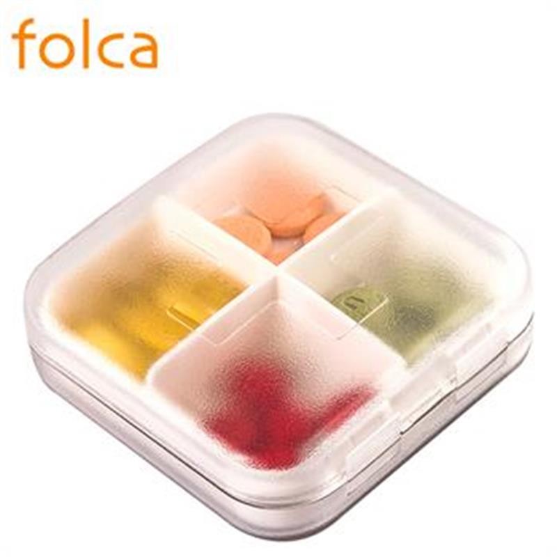 有券的上：folca 便携迷你密封小药盒 饰品收纳盒 四分格yh003白色 0.01元（需