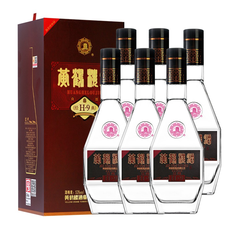 黄鹤楼 经典H9 53%vol 清香型白酒 500ml*6瓶 630元