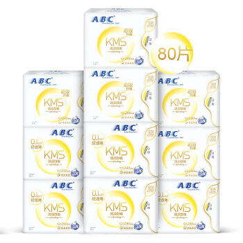 移动端：ABC PLUS:ABC KMS棉柔系列卫生巾 全日用10包80片（轻透薄240mm+纤薄240mm