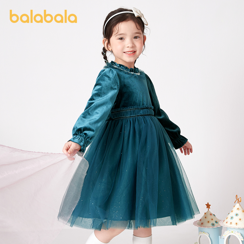 88VIP：巴拉巴拉 童装女童连衣裙秋冬宝宝儿童公主裙裙子精致小童110码 55.91