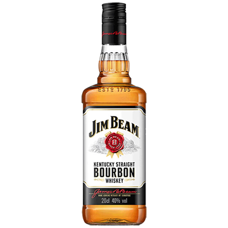 PLUS会员: 金宾（Jim Beam）波本 威士忌 白占边 调和型 洋酒 200ml 9.75元包邮（