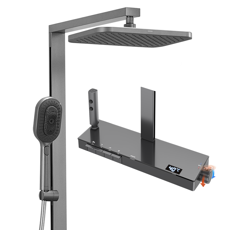 箭牌（ARROW）多功能置物平台增压淋浴花洒套装钢琴按键实时数显恒温花洒