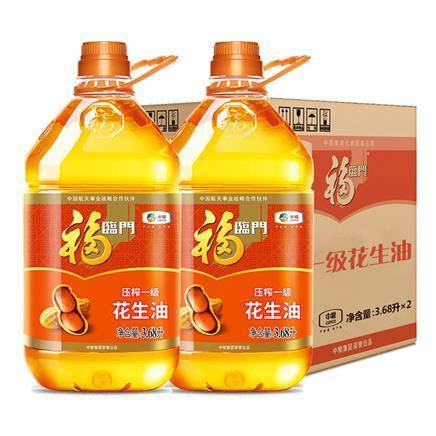 天猫 10点开始、88VIP: 福临门 家香味压榨一级花生油 3.68L*2桶 *2件 204.1元包邮(前半小时,合102元/件)