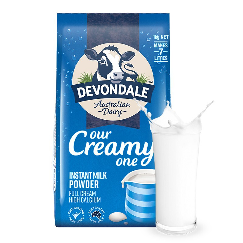 DEVONDALE 德运 全脂高钙奶粉 1kg 43.49元（需买3件，需用券）