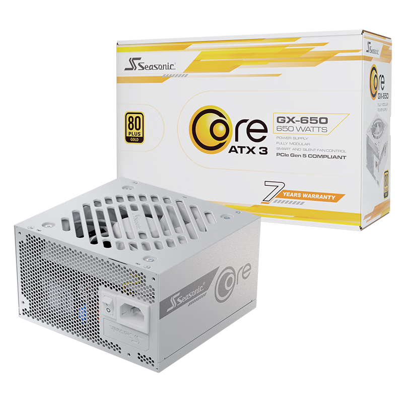 14号20点：SEASONIC海韵650W CORE ATX3 2024 白色电源	 579元（需领券）