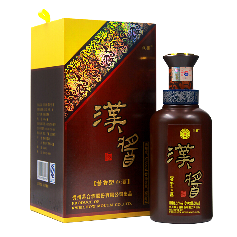 双11狂欢、京东百亿补贴、PLUS会员：茅台 汉酱酒 酱香型白酒 51度 500ml*1 单