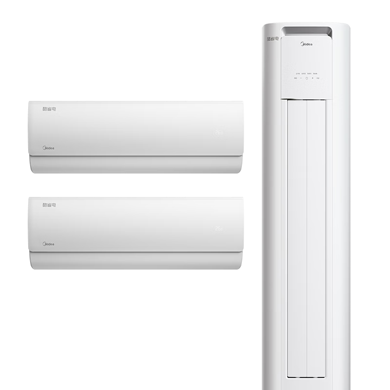 PLUS会员：Midea 美的 空调 新一级能效 酷省电 空调套装 两室一厅 温馨二居套
