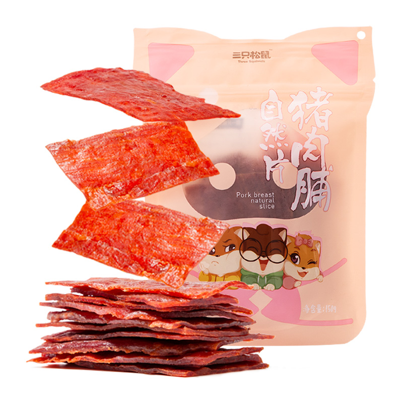 88VIP：三只松鼠 猪肉脯自然片 150g 12.25元