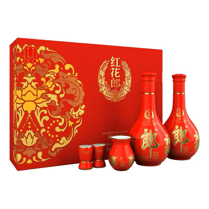 LANGJIU 郎酒 红花郎53度礼盒 500ml×2瓶酱香型 485.55元