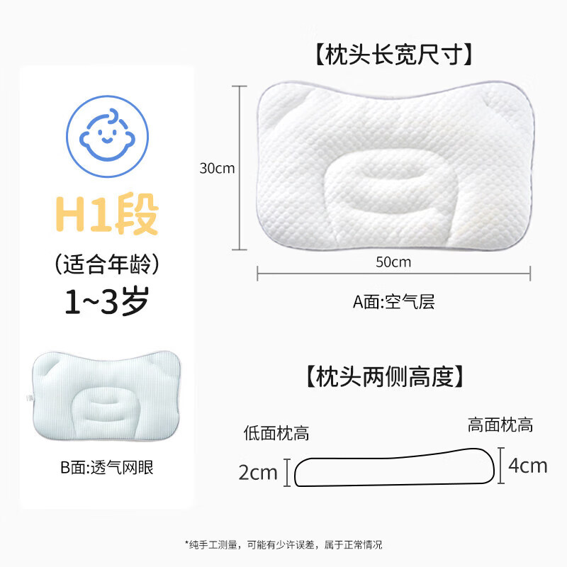 欧孕 婴儿枕头1-3-6岁以上四季通用儿童分区枕宝宝护颈椎枕幼 白色 H1段 29.9元 - 清风线报