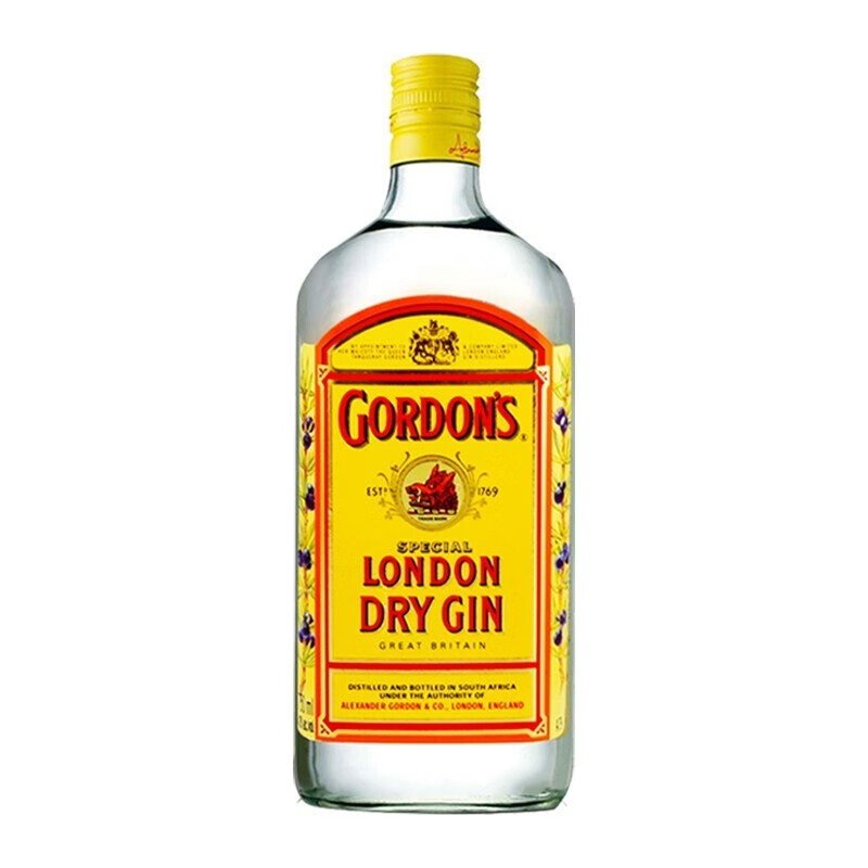 哥顿 Gordon’s 格顿金酒洋酒蒸馏酒杜松子基酒 格顿金酒 750mL 1瓶 南非 49元