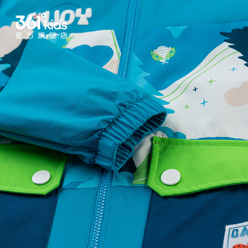 361° 童装男童梭织薄外套春季小童外套 山姆蓝/山姆蓝 120 55元