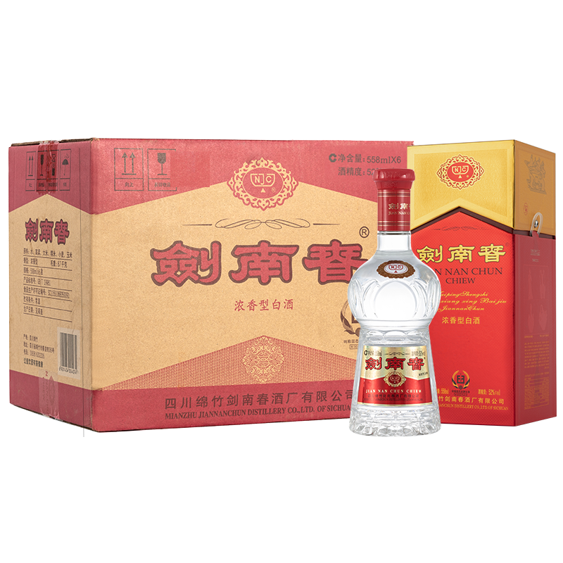 剑南春 水晶剑 52度 558ml*6瓶 整箱装 浓香型白酒 加量不加价 2481.32元（需领