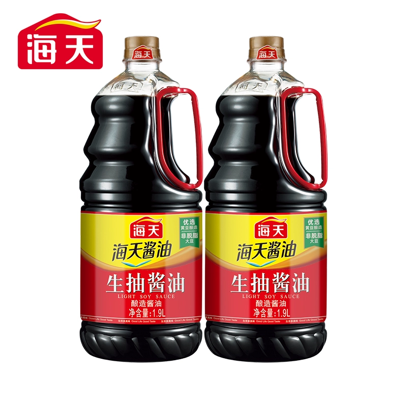 百亿直播 海天生抽酱油1.9L*2瓶 券后14.9元