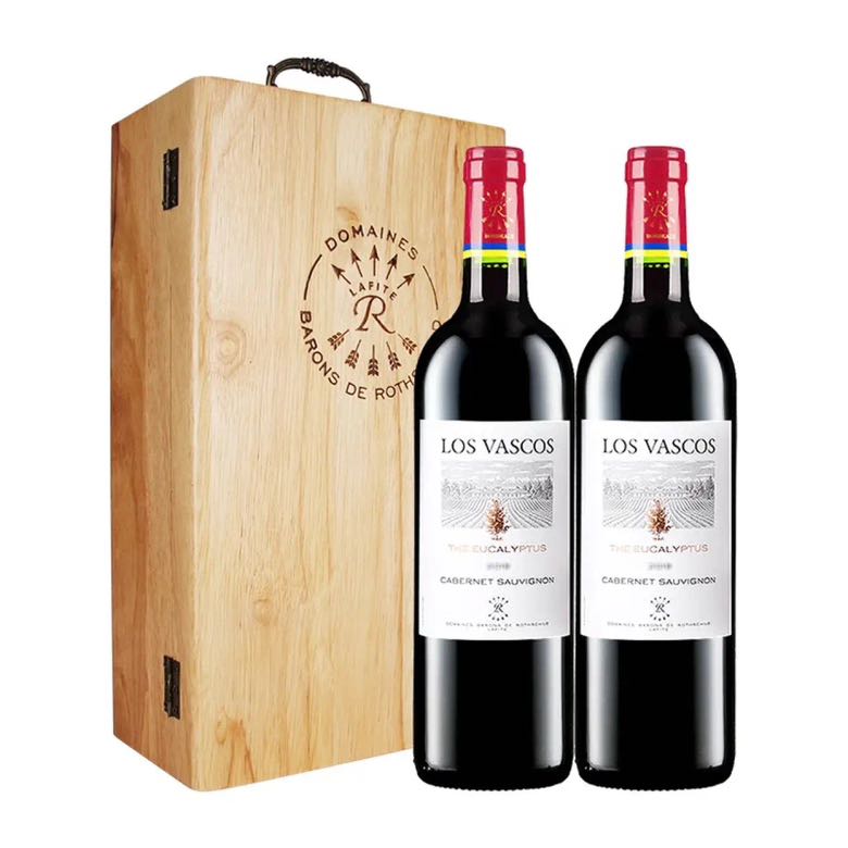 拉菲古堡 智利原瓶进口 巴斯克有格 干红葡萄酒 750ml*2瓶 双支木盒装 308元（