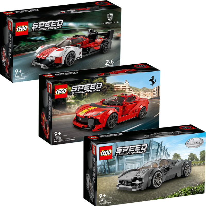 LEGO 乐高 积木76914法拉利76915帕加尼76916保时捷963赛车模型 155.8元