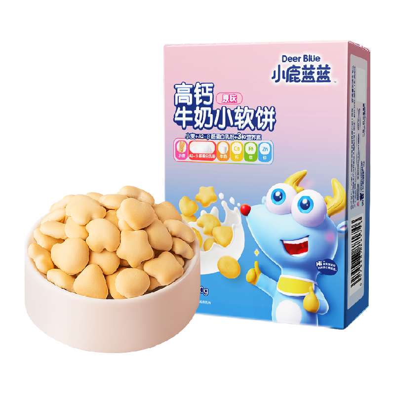 88VIP：小鹿蓝蓝 原味高钙牛奶小软饼 60g 6.55元（需买3件，需用券）