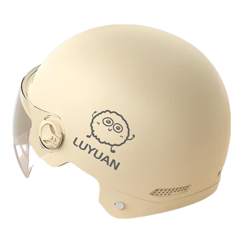 移动端、京东百亿补贴：绿源 A类新国标3C认证电动车头盔 摩卡色-透明短镜 