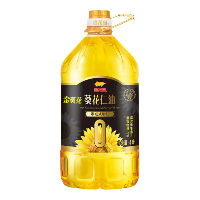 金龙鱼 葵花仁油脱壳压榨零反式脂肪纯葵花籽油4L升家用特级食用油 ￥39.9