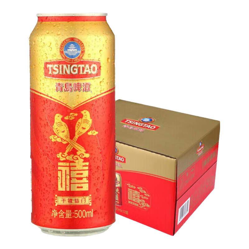 PLUS会员:青岛啤酒千禧临门 整箱装 禧罐 500mL 12罐 50.8元（需领券）