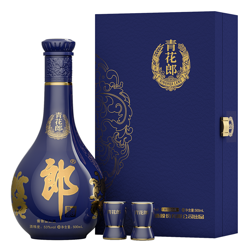 PLUS会员：郎酒 青花郎 酱香型 白酒 53度 500ml 单支礼盒装 *2件 1634.4元（需领