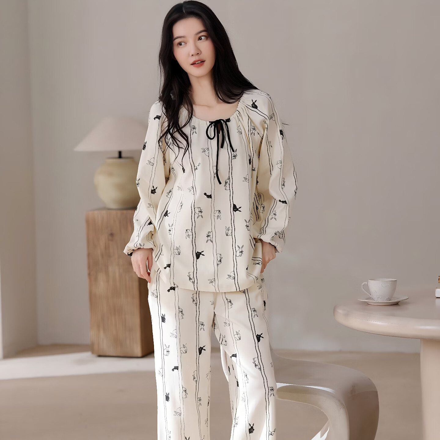 勋阳宇乐 睡衣女套装春秋款全棉长袖套装韩版 105元（需用券）