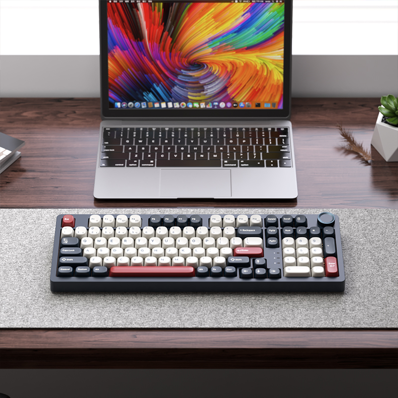 SKN 青龙三模机械键盘gasket结构客制化无线热插拔ttc烈焰红轴RGB 339元（需用