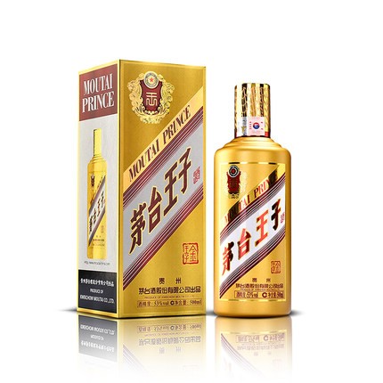 茅台 MOUTAI 金王子酒 53%vol 酱香型白酒 500ml 单瓶装 197.8元