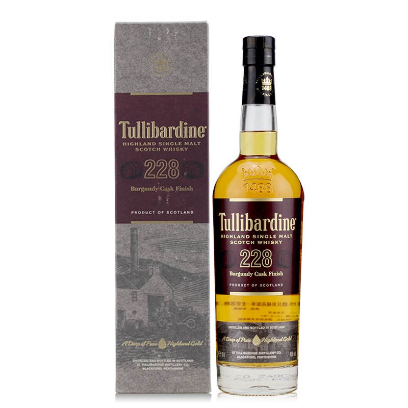 TULLIBARDINE 图里巴丁（Tullibardine）单一麦芽苏格兰威士忌228勃艮第桶 193.06元