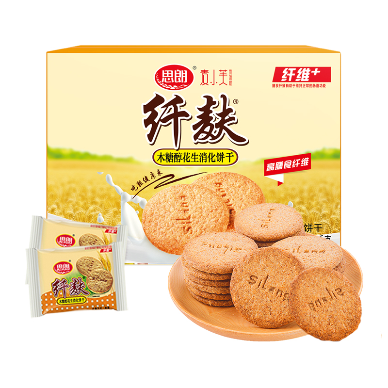 Silang 思朗 “纤麸”木糖醇花生消化饼 1.02kg 23.65元