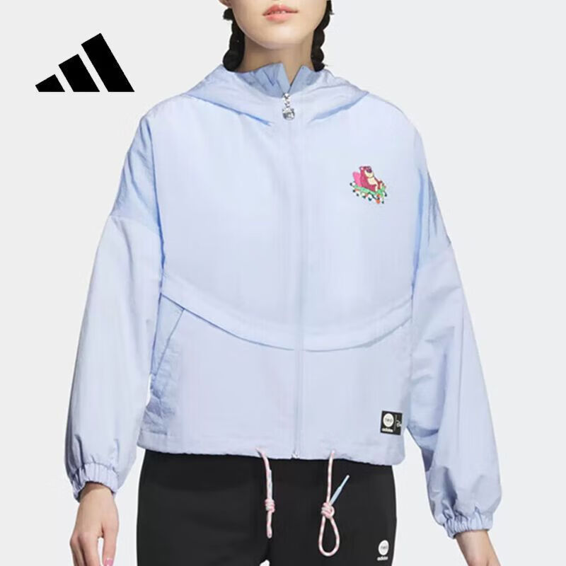 adidas 阿迪达斯 女装草莓熊运动休闲防风连帽外套IP4016 L 129元