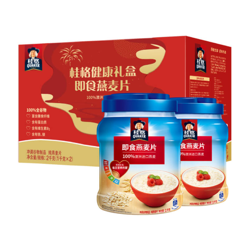 88VIP：QUAKER 桂格 即食燕麦片双罐装2000g*1盒 21.64元（需用券）