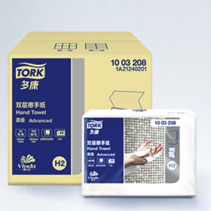 PLUS会员：TORK 多康 擦手纸 2层180抽*24包（208*226mm） 201.55元（双重优惠）